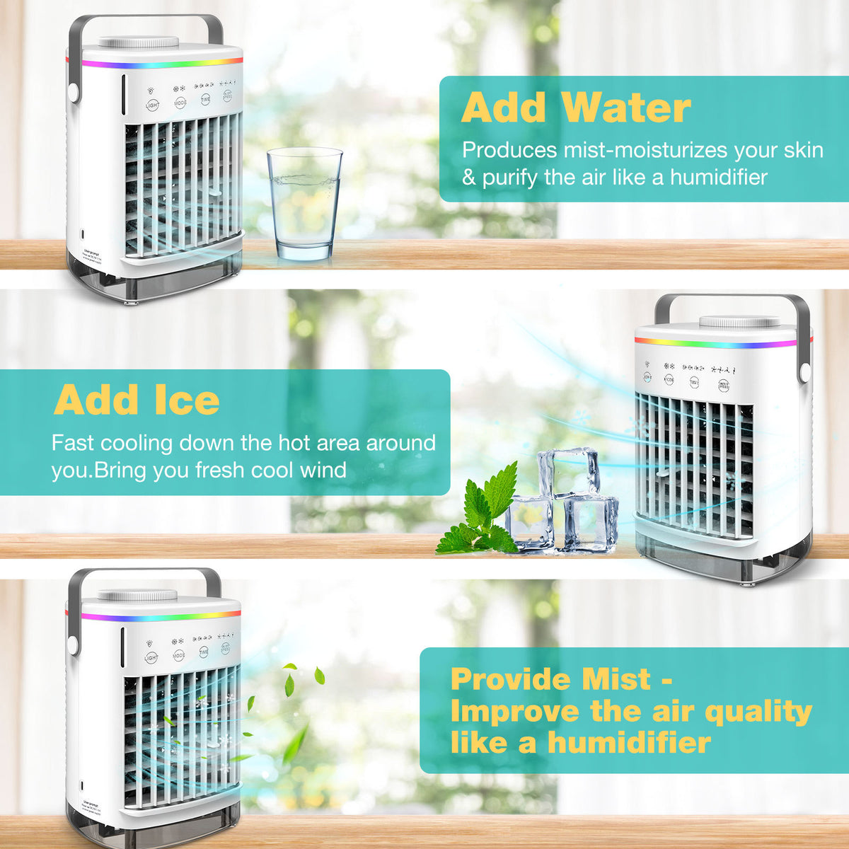 Plovera 4-Speed Portable Air Cooler Fan