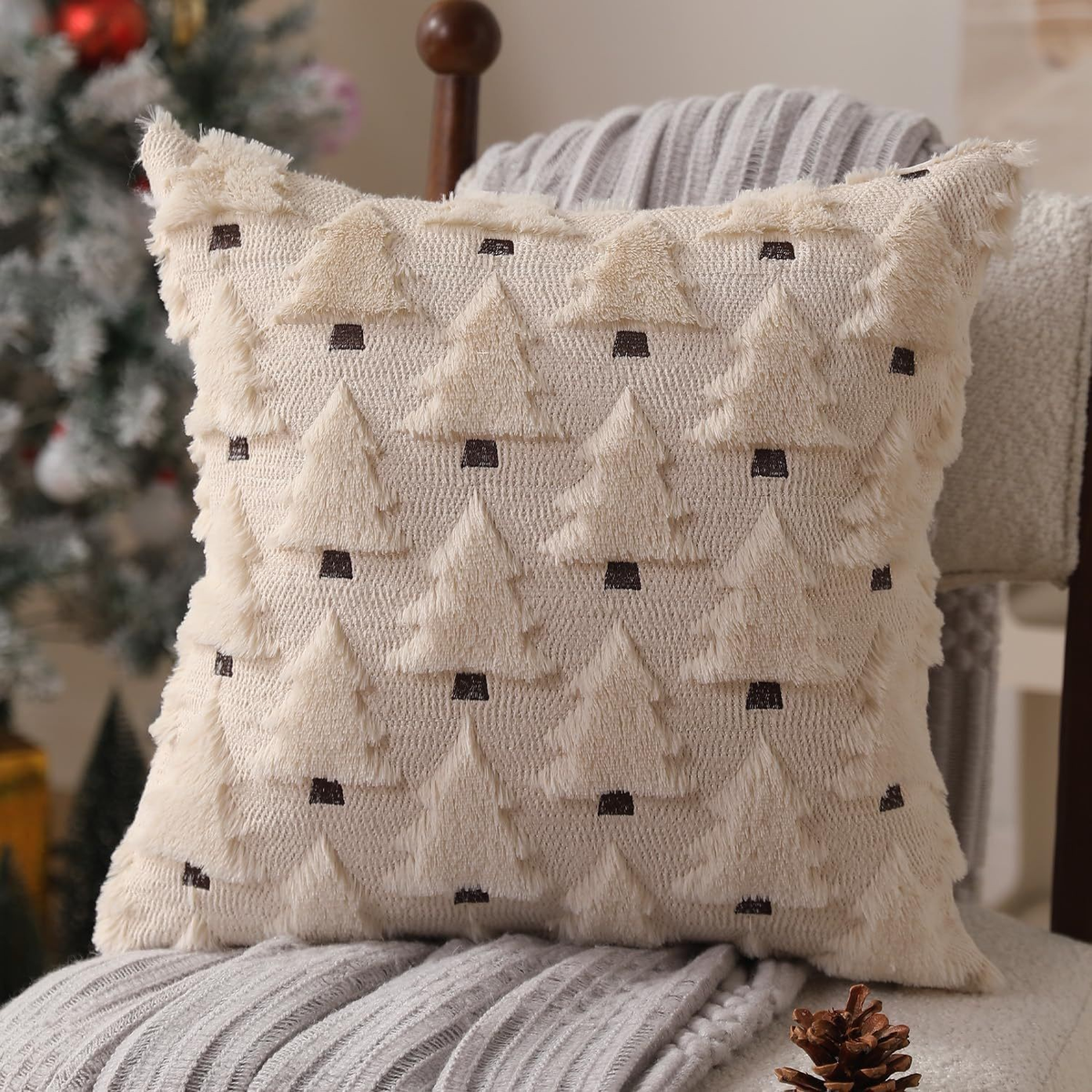 Plovera 2Pcs Christmas Tree Pillow Covers