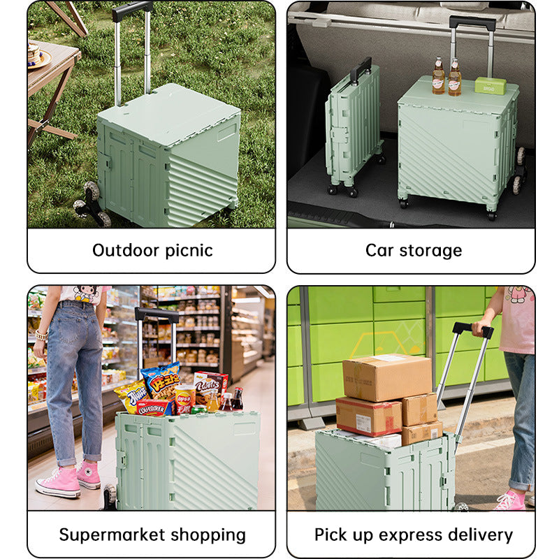 Plovera Folding Utility Cart with Lid