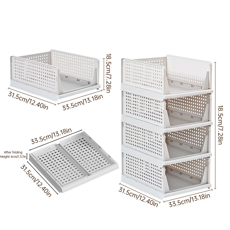 Plovera 4-Pack Foldable Closet Organizer Bins