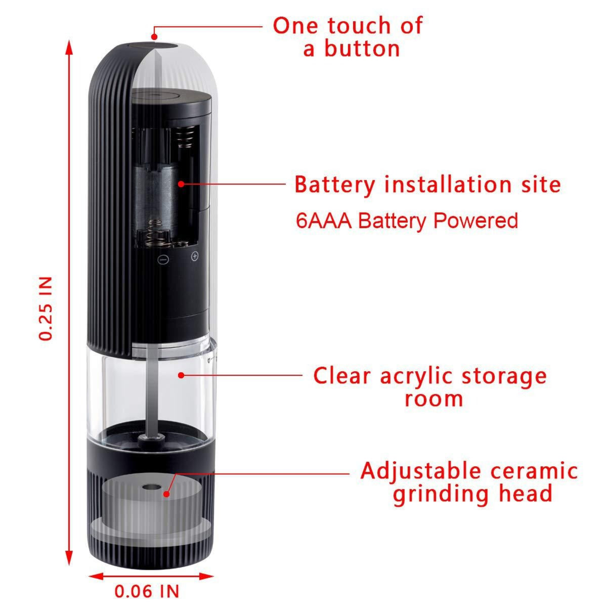 Plovera Electric Pepper Mill