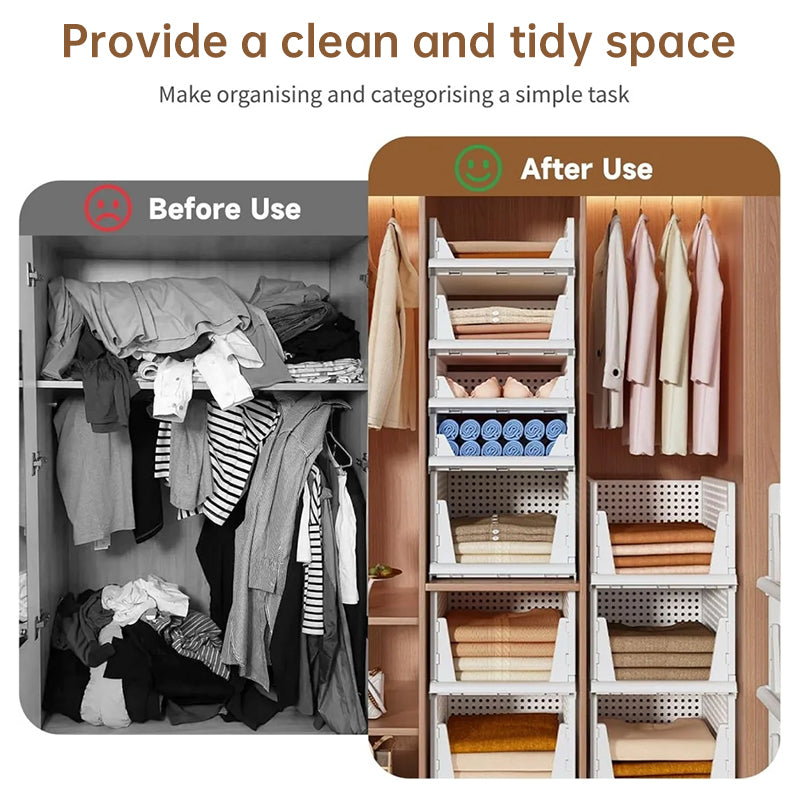 Plovera 4-Pack Foldable Closet Organizer Bins