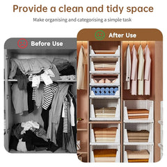Plovera 4-Pack Foldable Closet Organizer Bins