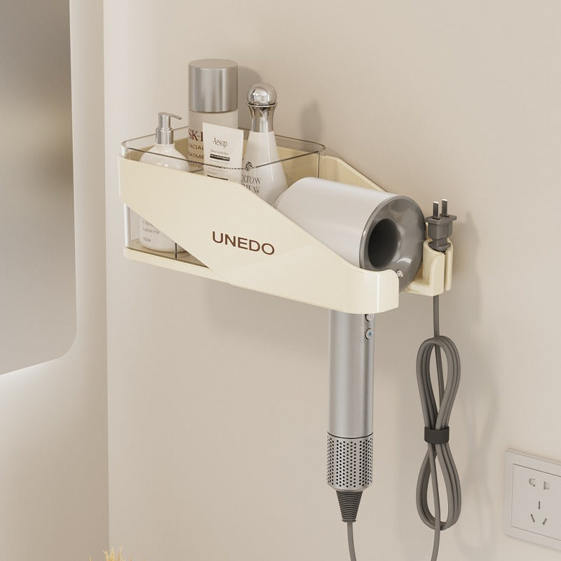 Plovera Cream Wall Mounted Hair Dryer Holder