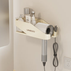 Plovera Cream Wall Mounted Hair Dryer Holder