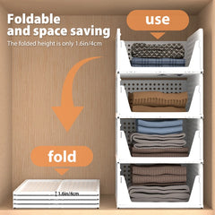 Plovera 4-Pack Foldable Closet Organizer Bins