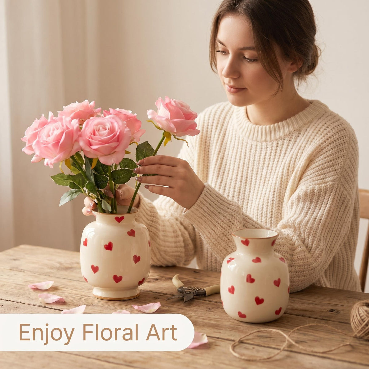 Plovera Hand-Painted Ceramic Vase
