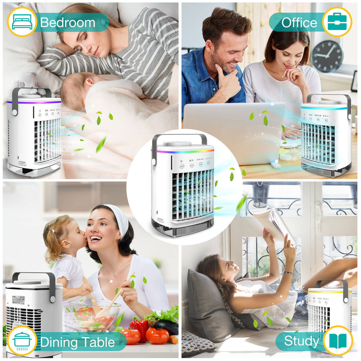 Plovera 4-Speed Portable Air Cooler Fan