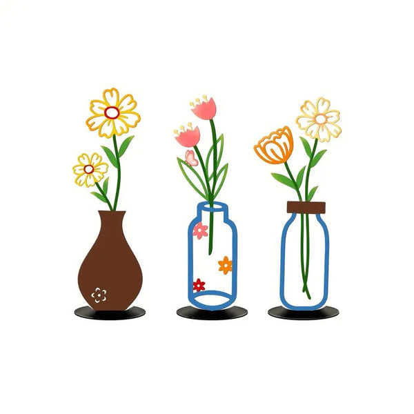 Plovera Modern Iron Flower Bird Vase Decor