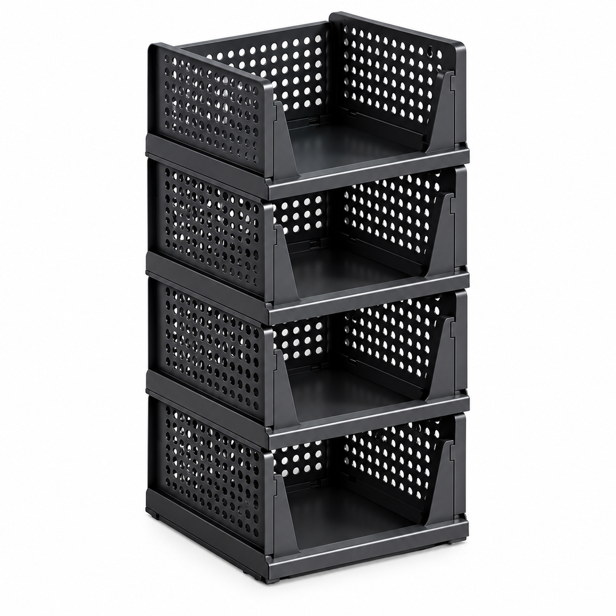 Plovera 4-Pack Foldable Closet Organizer Bins