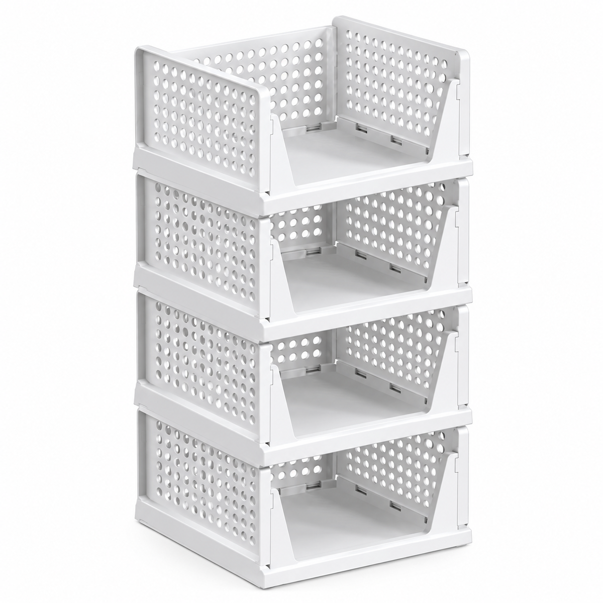 Plovera 4-Pack Foldable Closet Organizer Bins