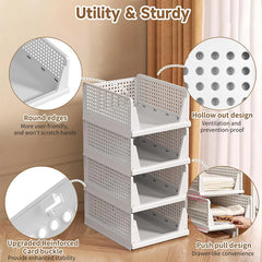 Plovera 4-Pack Foldable Closet Organizer Bins