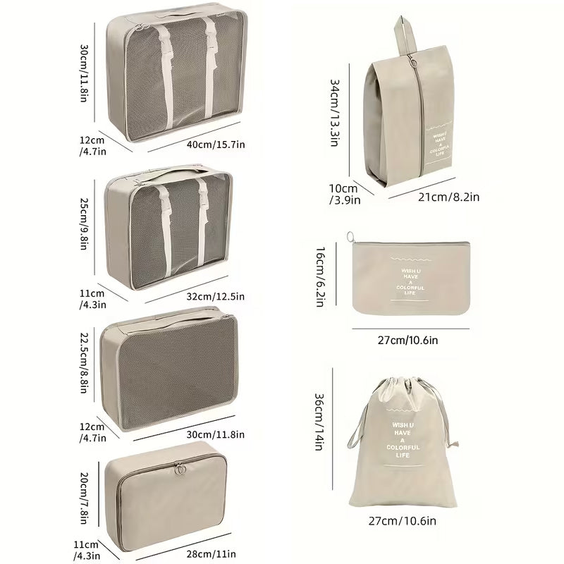 Plovera 7PCS Travel Packing Cube Set